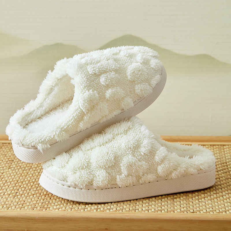 Pantuflas de algodón con sensación de pisar excremento, estilo ins, para chicas energéticas, novedad de otoño e invierno 2025, pantuflas cálidas de felpa para interiores del hogar