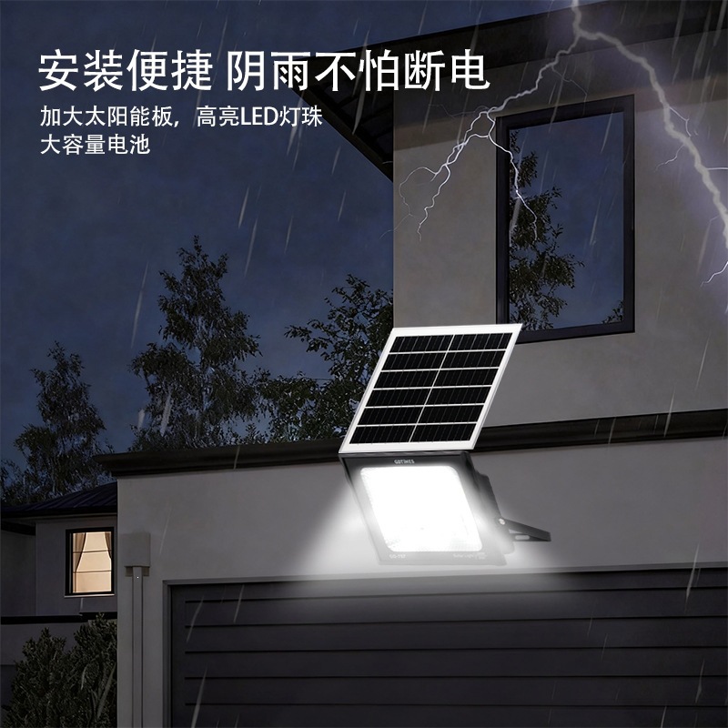 GDTIMES lámpara de proyección solar exterior impermeable lámpara de proyección de inducción marco de plástico lámpara de iluminación rural image 5