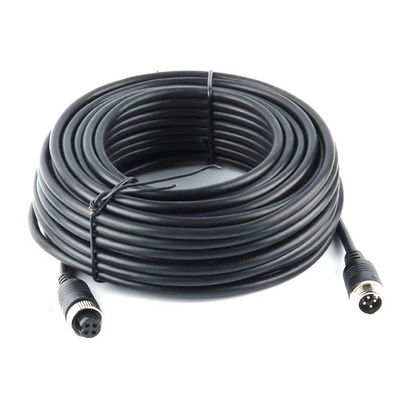 航空线双屏蔽延长器车载监控摄像头连接视频线尼龙编织航空线抗寒