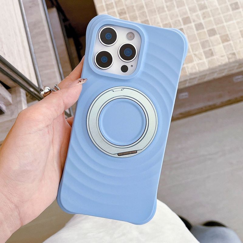 波浪纹苹果16promax手机壳支架磁吸15液态硅胶iPhone17保护套16软|undefined