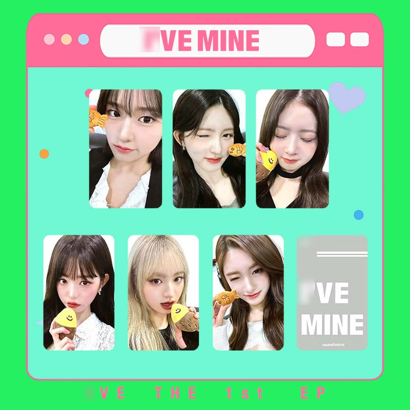 Набор фотокарточек IVE "I've Mine" — 54×85 мм, двухсторонние ламинированные карты, 6 шт в наборе