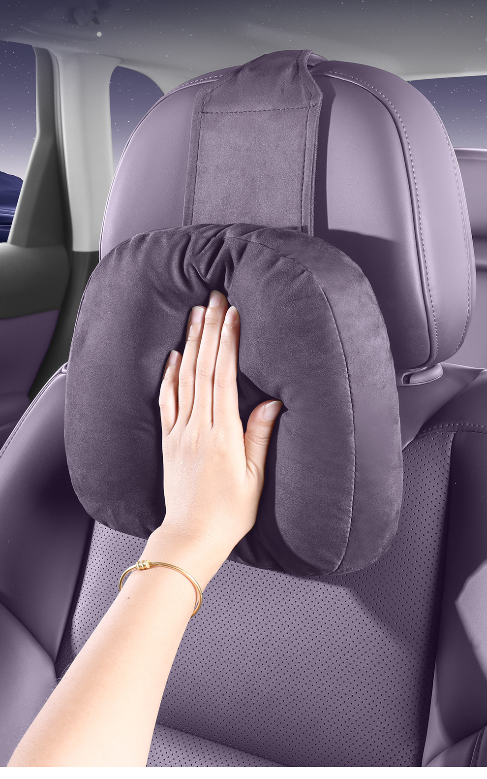 Suitable for 22-26 Models of Leapmotor C10C16 Headrest and Lumbar Pillow, Leapmotor C10 Original Car Color Headrest and Memory Foam Lumbar Pillow