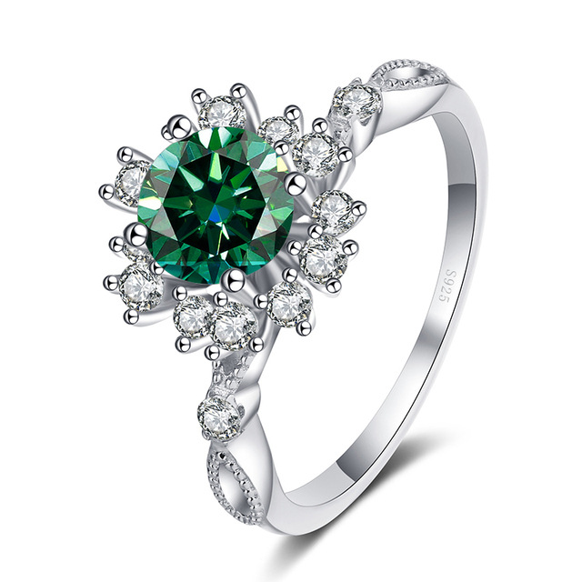 S925 anillo de plata para mujeres ricas flores anillo de diamante de oro de diamante pt950 mozan piedra anillo al por mayor