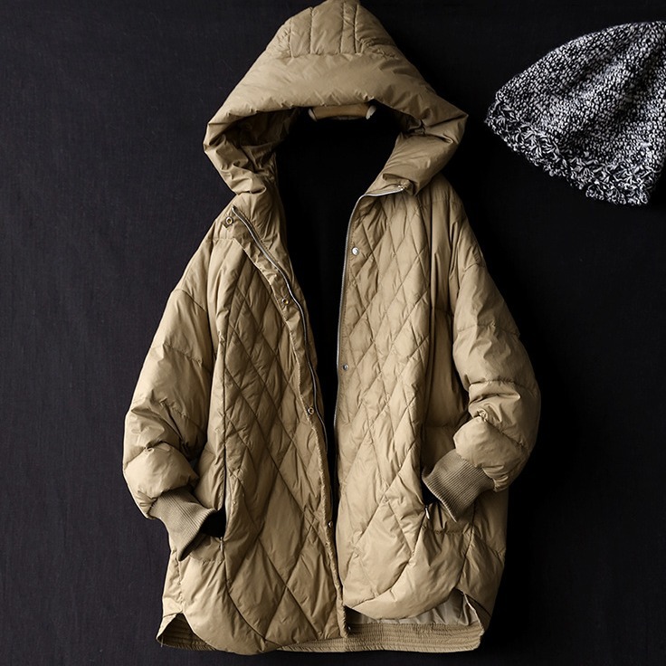 2026 Winter New Korean Style Cocoon-Shaped Hooded down Jacket for Women, Thickened Loose Plus-Size Casual White Duck down Coat Trendy