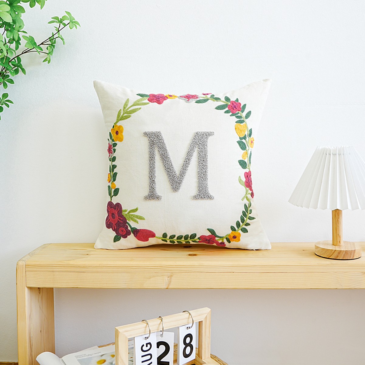 Letras transfronterizas personalizadas toallas bordadas almohada cubierta de sofá sala de estar almohada cubierta de respaldo cubierta de alta calidad sin núcleo