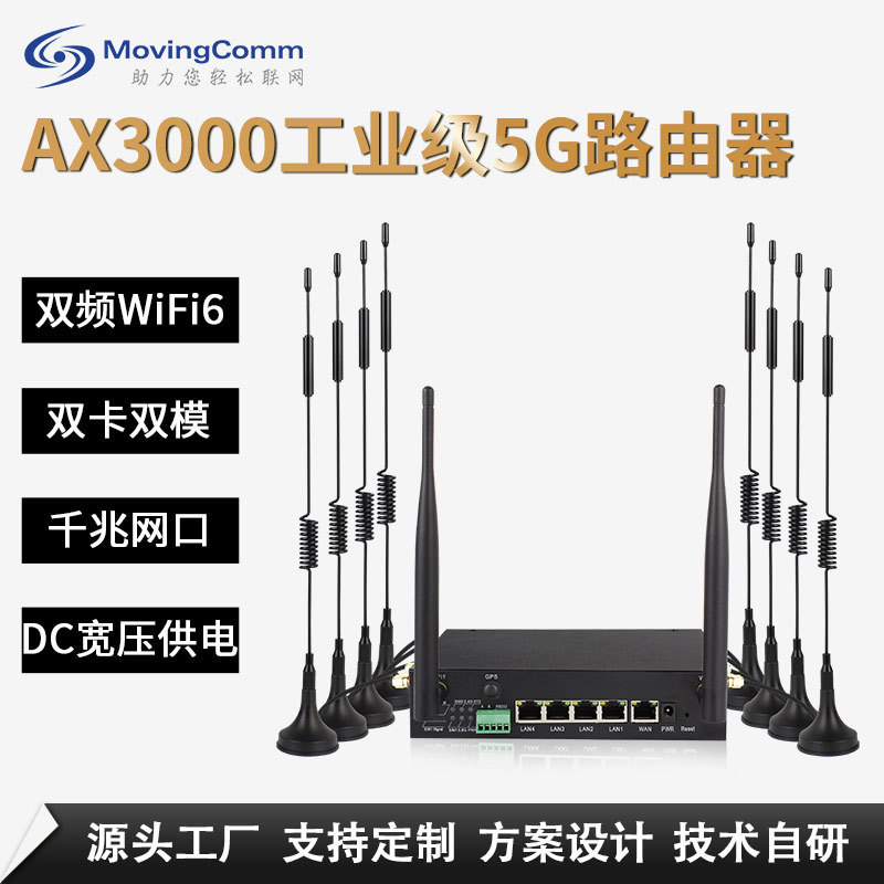 Xinghengxun 3000Mbps Gigabit Dual-Band Wi-Fi6 Dual-Mode Dual-Mode Dual-Grid Vehicle Gateway 5g Industrial Routing
