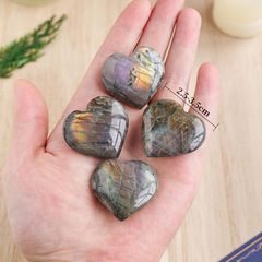 Natural Crystal Amethyst Labradorite Heart Moonstone Heart Pendant Crystal Raw Stone Mine Mark Home Decor Ornament