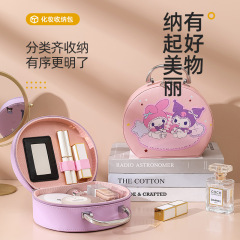 新創意半圓手提化妝包伴娘禮品盒護膚品收納整理箱防水便攜化妝箱