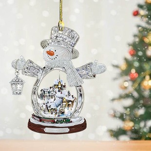 Navidad de venta transfronteriza diseño de colgante acrílico 2D decoración del espejo retrovisor del automóvil colgante decoración del árbol de Navidad image 14