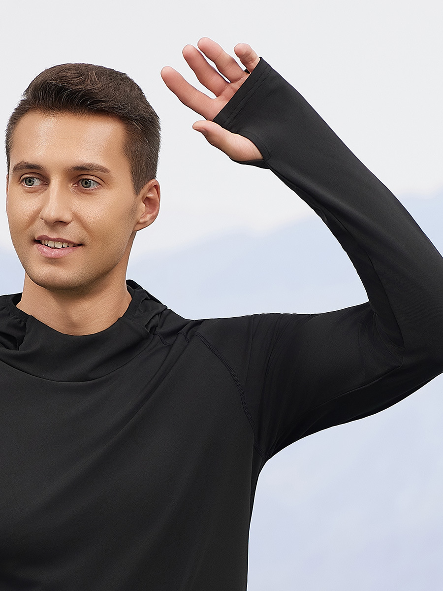 Ropa deportiva de otoño e invierno ropa deportiva de ocio al aire libre hombres con blusas de terciopelo para correr Fitness chaqueta deportiva de manga larga con capucha