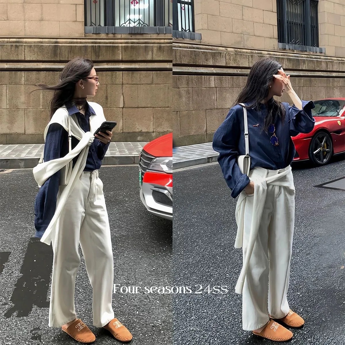针织加长披肩女春秋叠穿2025新款外搭开衫飘带拍照小坎肩短款上衣