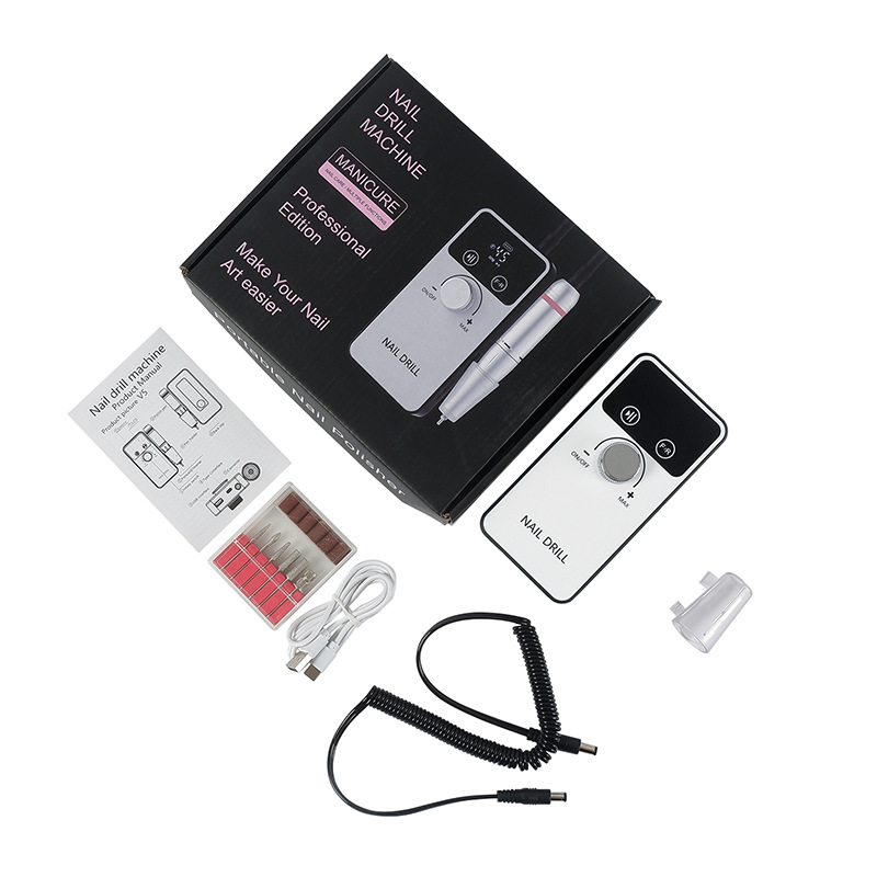 Removedor de esmalte de uñas transfronterizo V5, pulidora recargable portátil, herramienta de manicura profesional, máquina pulidora de uñas.