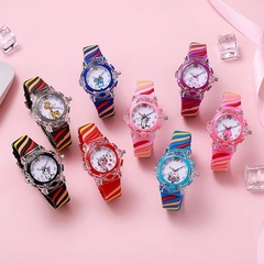 跨境新款發光小貓咪手錶兒童卡通夜光學生電子手錶男表led表批發