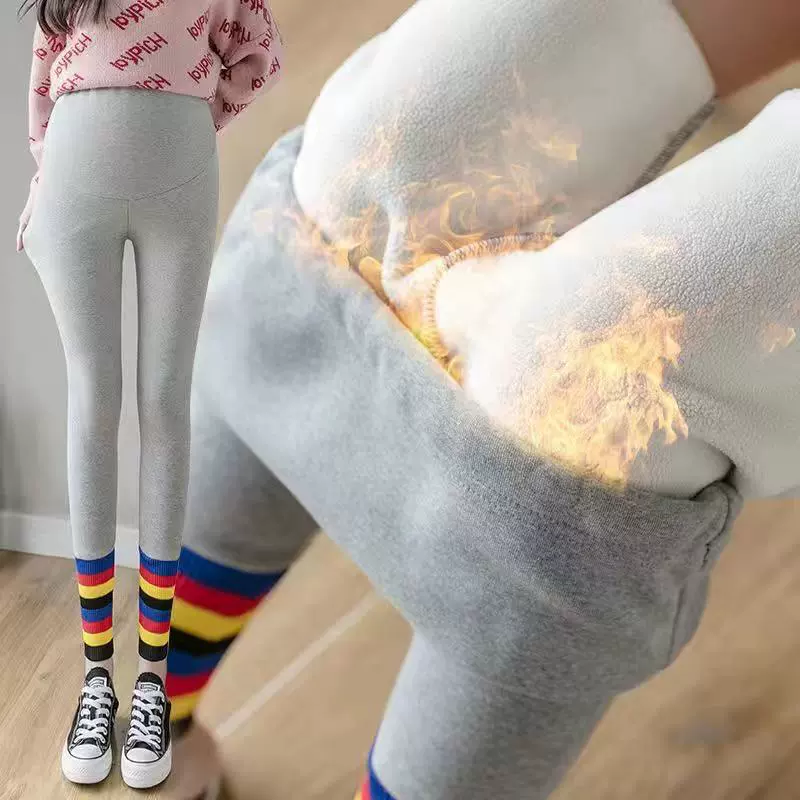 Леггинсы для беременных, леггинсы для беременных, осенне-зимняя верхняя одежда, бархатные утолщенные брюки, весенняя и зимняя одежда, модное цветное сращивание в полоску.