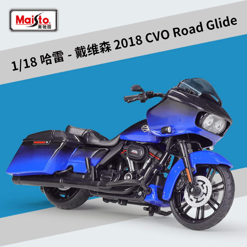 Meritor Figure 1:18 Harley 2018 Cvo Road Glide Artificial Alloy Motorcycle Model with Base