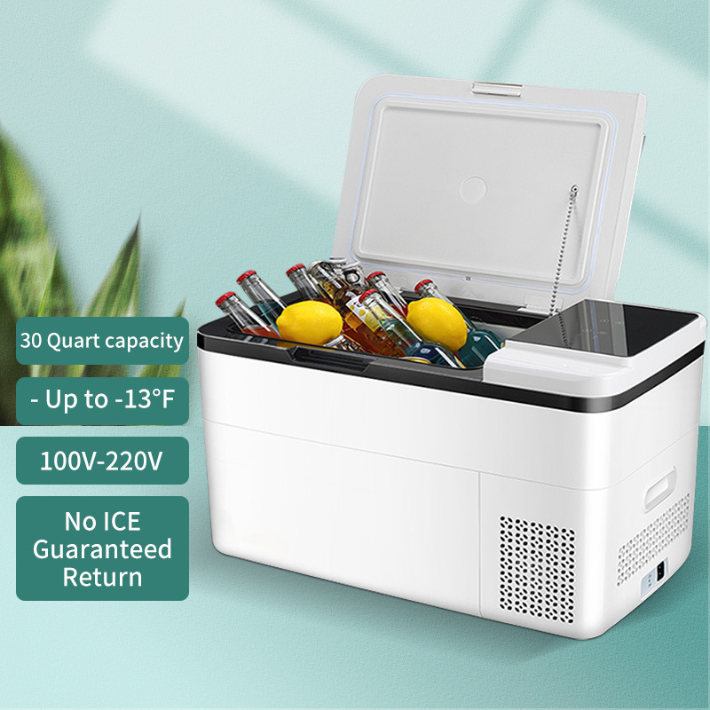 Refrigerator 28L Car Refrigerator Household Small Cooling and Heating Box Dual-Use for Car and Home Student Dormitory Mini Refrigerator