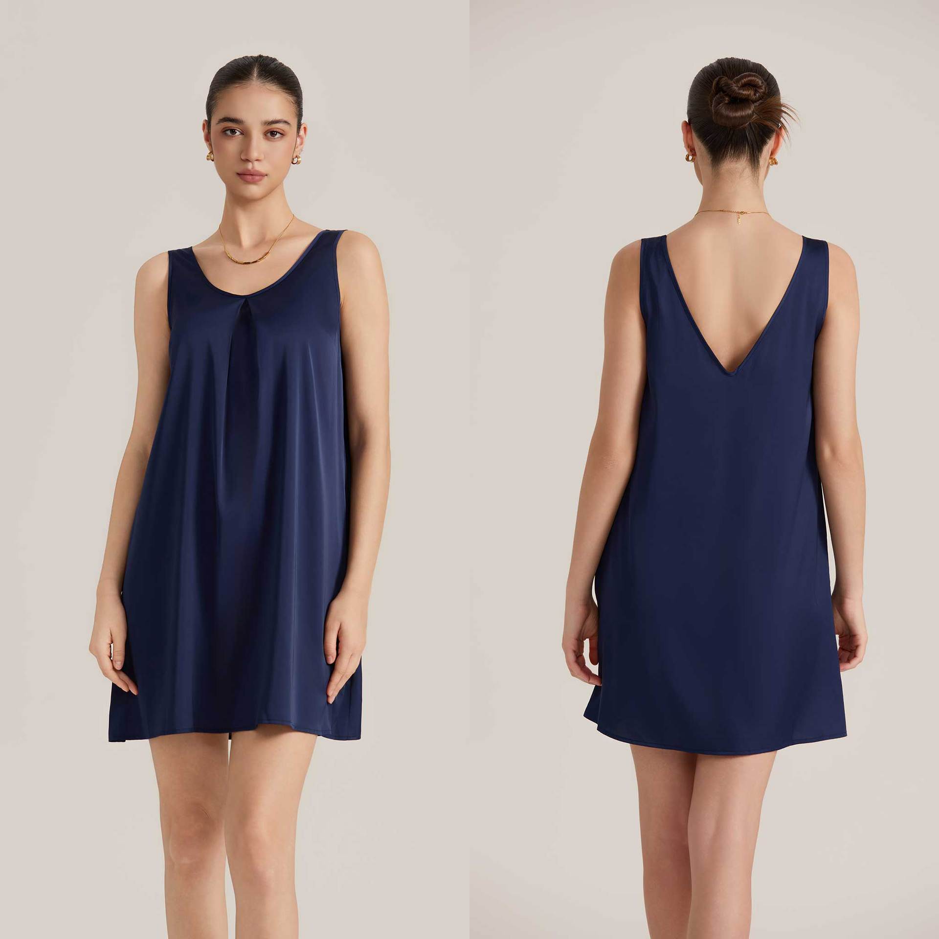 Amazon nuevo pijama de mujer de verano chaleco sin mangas satén chiffón de cuello en V pijama casero ropa casera mujer SQ25929