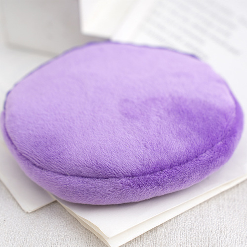 Candy Color Furry Round Zero Wallet Keychain Cute Wallet Women's ID Card Bag Simple Coin Bag Wholesale 