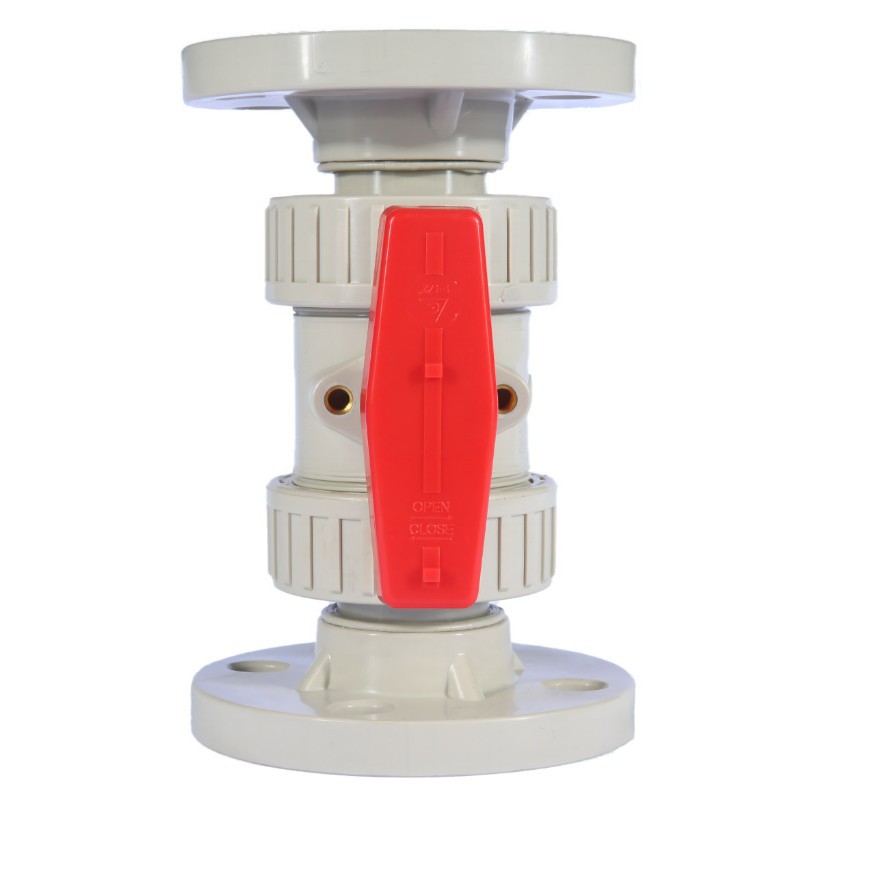 台资耀炜塑胶现货直销工业级CPVC法兰式双由令球阀  UPVC法兰式