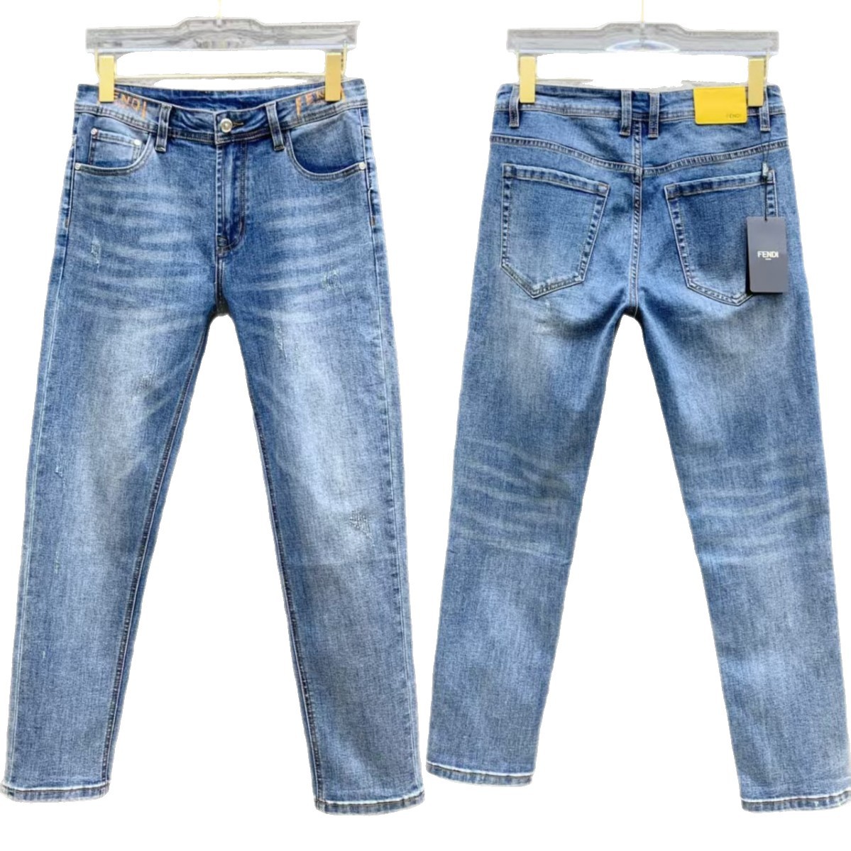 跨境批发通货克星潮流牛仔裤休闲炸街代发修身长裤男女牛仔裤