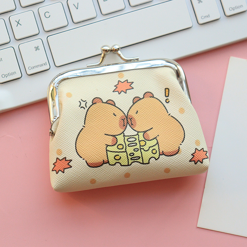 Cartoon Pattern All Seasons Season Unisex Cartoon Pu Leather Buckle Coin Purses