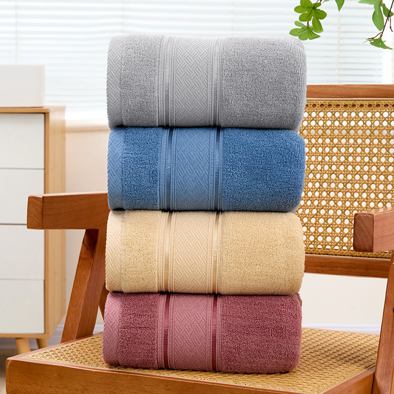 Pure Cotton Bath Towel Wholesale 380g Thickened Non-Shedding for Home Daily Use Hotel Gift Face Towel Beach