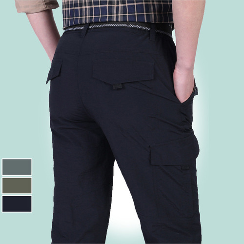 Cross-border leisure outdoor spring and autumn thin version sports quick-drying pants large size loose long pants men fast-drying work pants 105