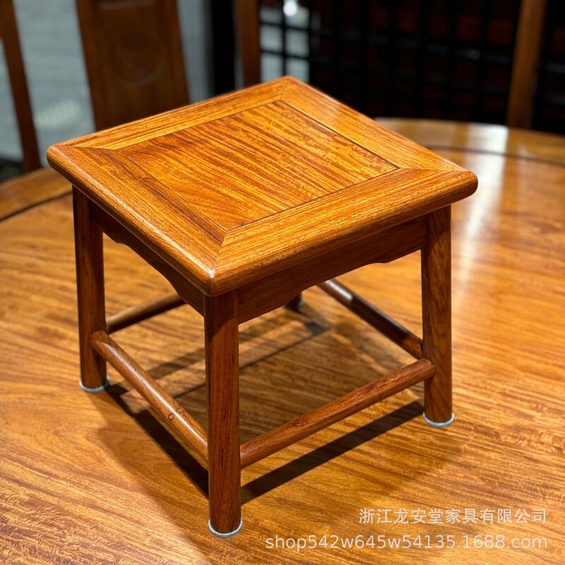 国标红木方凳缅花榫卯结构家用矮凳富贵凳实用客厅凳子|undefined