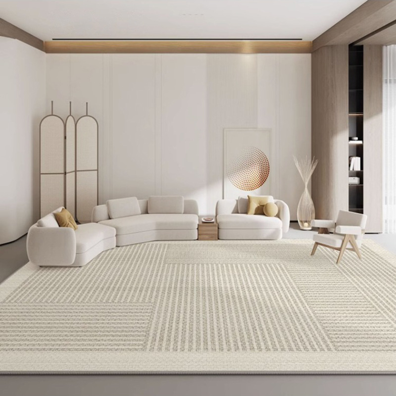 Alfombra de lujo ligera alfombra de lana de cristal alfombra de dormitorio alfombra de cama alfombra de gran área piso al por mayor