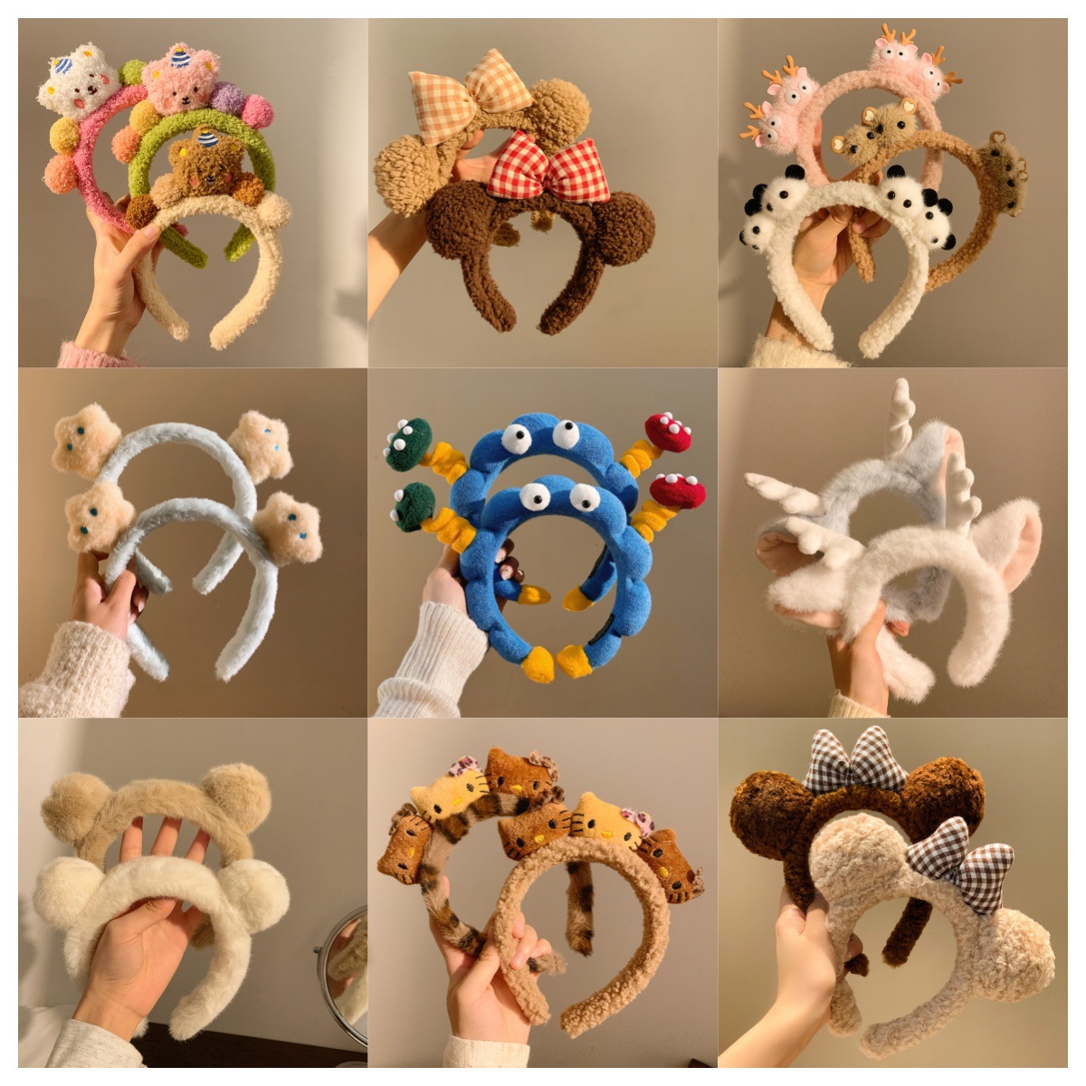 游乐园动物毛绒发箍小熊星黛露可爱贝尔发饰头箍洗脸发带发卡头饰