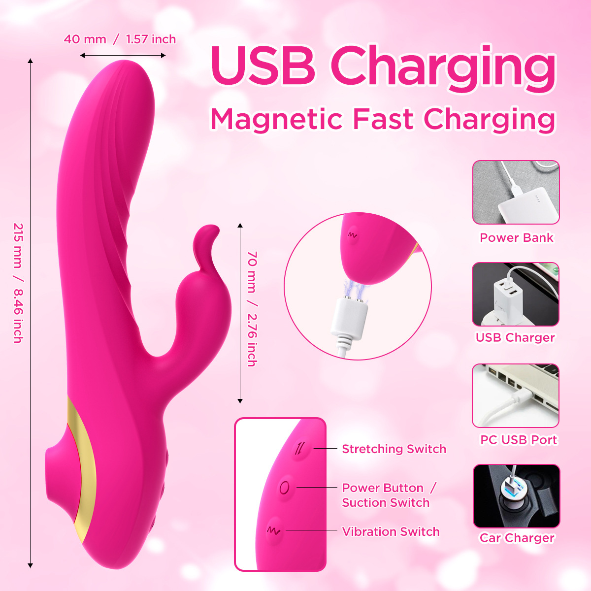 Retractable G-spot Vibrator With Suction For Women_voghion.com