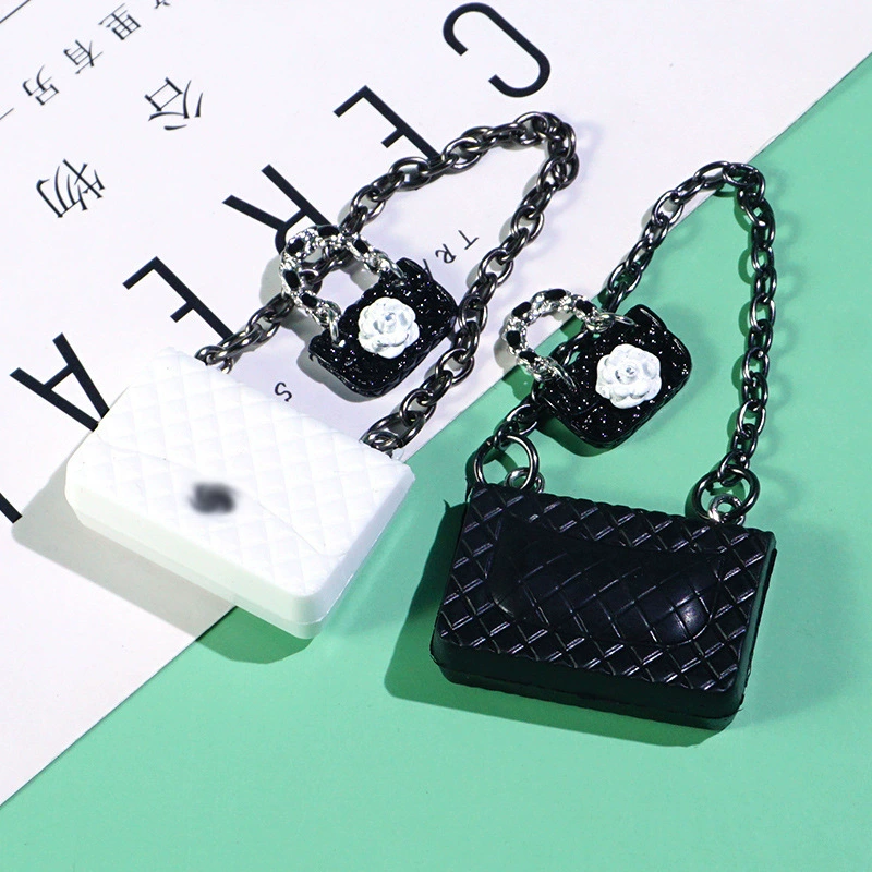 Набор заколок для волос DIY, стиль Chanel, сумочки и банты, кремовые/чёрные с имитацией жемчуга