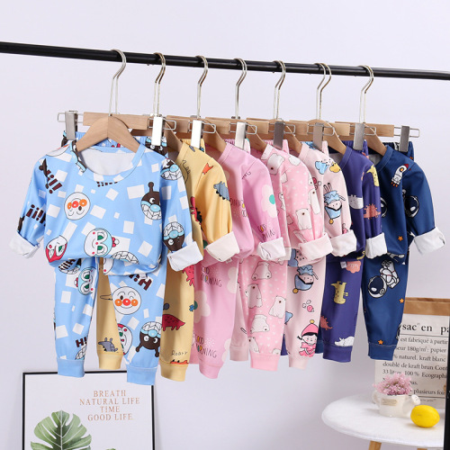 Children's autumn clothes, long johns, boys' German velvet thermal underwear, girls' thickened home clothes, children's clothing, medium and large children's base sets