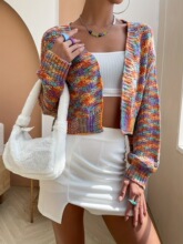 T 71151 Retro Colorful Cardigan ���Ų�ɫë�� ŷ���羳