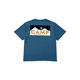 Children's Short-sleeved T-shirt 2024 Summer New Mountain Outdoor Children's Snow Mountain Sunset Printing Quick-drying Baby Top
