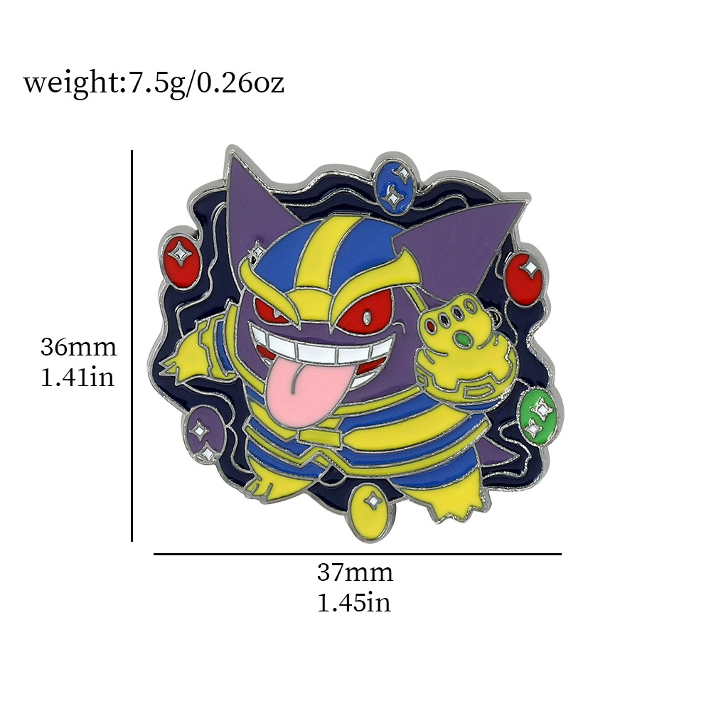 Японская мультфильмовая анимационная брошь粉 Pokémon Pokémon Geng Gui Pikachu Elf Backbone Badge