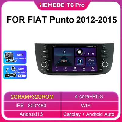 Cross-Border Compatible Fiat Punto Wireless Carplay Car Navigation Gps Android Car Dvd Bluetooth Radio (DVD Navigation) - wifi-2g32g-7inch