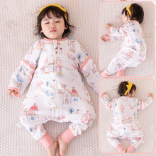 宝宝婴儿睡袋分腿纱布竹棉春秋夏儿童睡袋睡觉神器防踢被四季通用