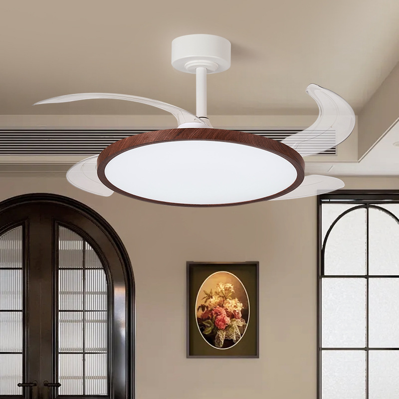 Ventilador invisible gran ventilador de viento moderno simple dormitorio sala de estar comedor ventilador eléctrico chandelier doméstico inversor de frecuencia