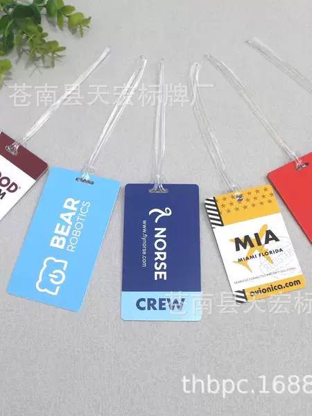 Factory direct PVC luggage tag bar box hanging travel boarding pass luggage plastic label tag