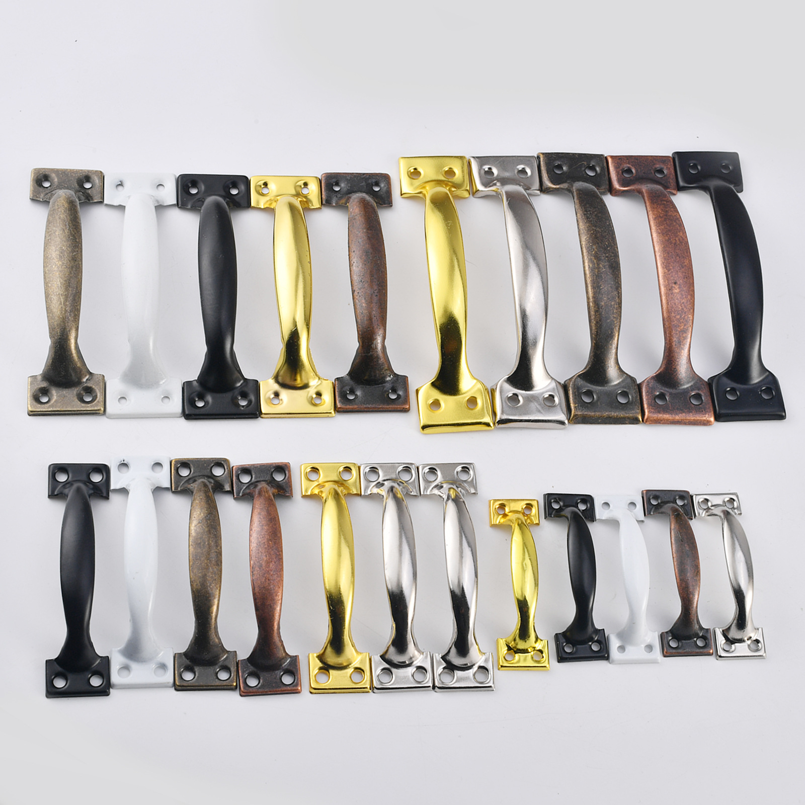 Jingmao hardware de 3 pulgadas de 4 pulgadas de 5 pulgadas de 6 pulgadas arco antiguo puerta antigua pintura en aerosol puerta de madera manija de la puerta del cajón