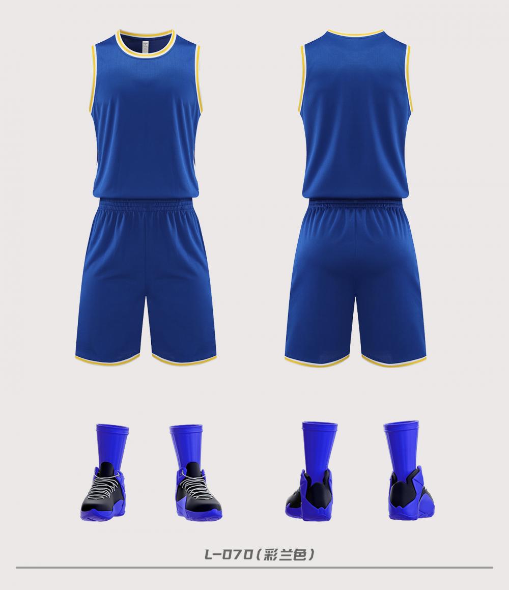 Venta directa de fábrica 25 años de modelos explosivos de bola azul Traje de entrenamiento para niños Traje de uniforme del equipo Competencia deportiva de secado rápido L070