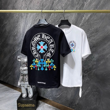 Chrome Hearts 24ss 克罗伈经典大马蹄彩色梵文字母短袖t恤男女款
