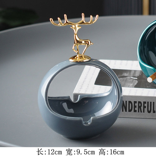 Ashtray Home Coffee Table Office Desktop Birthday Gift Living Room New Chinese Style Anti-Fly Ash Ceramic Ornaments Wholesale