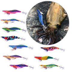 Cross-border wholesale lure bait 3.5# squid hook 14CM20G wooden shrimp squid needle explosive hook multi-color wholesale
