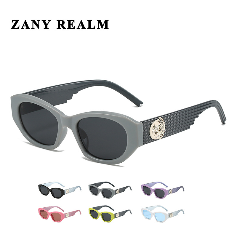 Nuevo retro y2g europeo y americano caliente chica gafas de sol metal plata contraste color gato ojo caja gafas de sol calle punk fabricantes