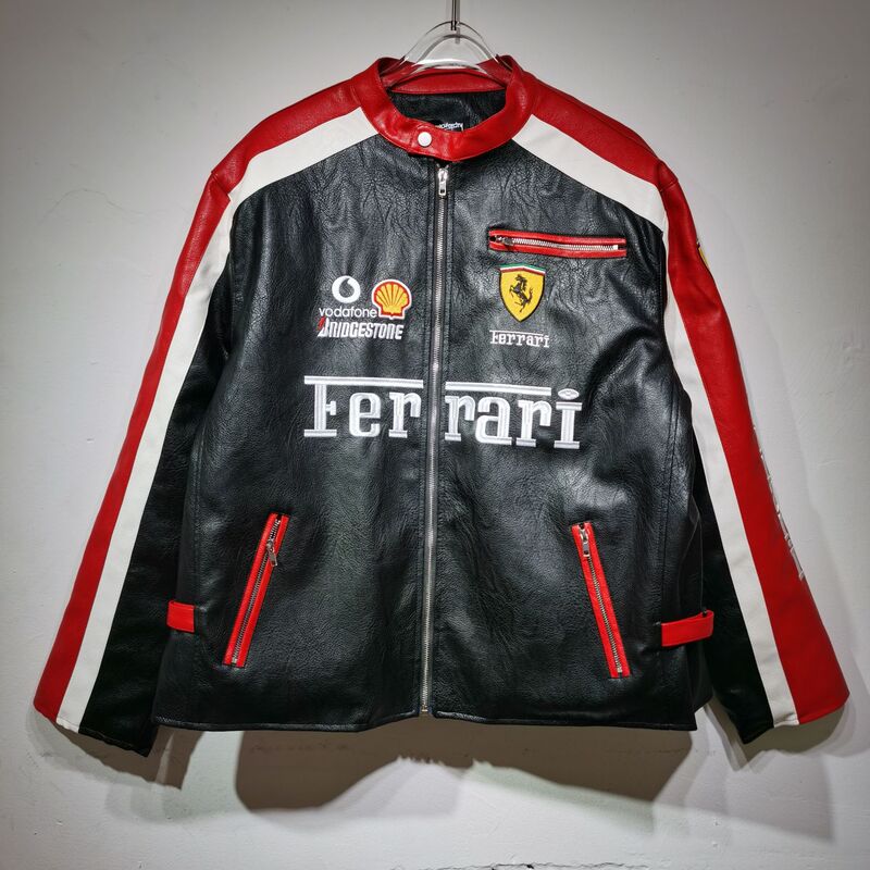 Cross-border Ferrari, Harley Davidson, American-style trendy PU leather jacket, motorcycle clothing for men and women Cross-border Ferrari, Harley Davidson, American-style trendy PU leather jacket, motorcycle clothing for men and women