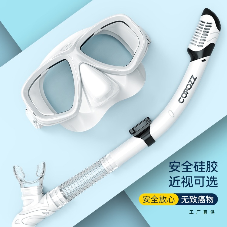 Snorkeling Mask Sambo Mask Underwater Diving Mask Snorkel Set Fully Dry Myopia Swimming Equipment