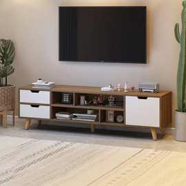 北欧电视柜简约现代茶几组合家用客厅小户型实木腿简易电视机柜子