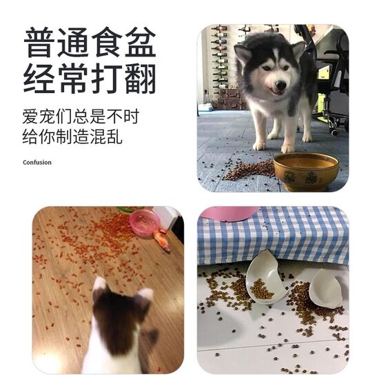Dog Bowl Dog Food Basin Anti-knock Dog Basin Cat Bowl Stainless Steel Dog Rice Basin Golden Retriever Dog Large Large Dog Pet Supplies